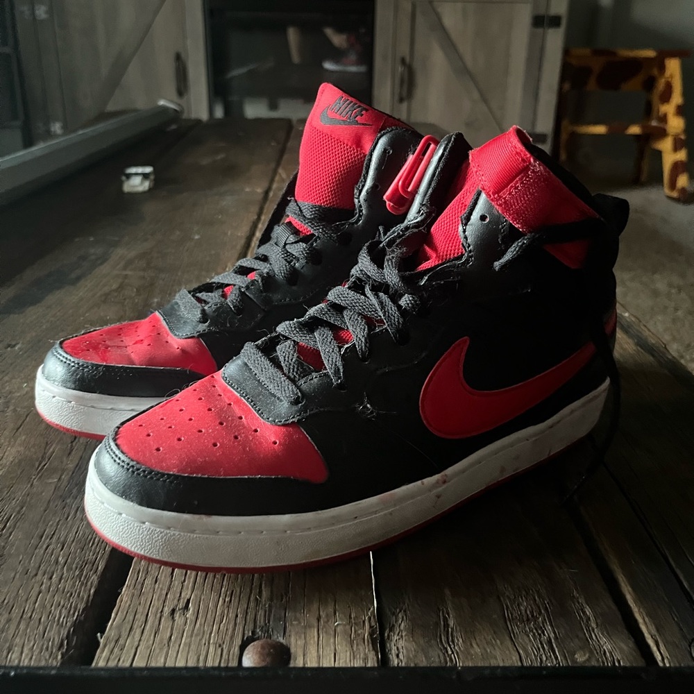 Red and Black Nike High Top